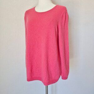 Talbots 100% Pure Cashmere Crew Neck Sweater Pullover Long Sleeve Pink